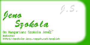 jeno szokola business card